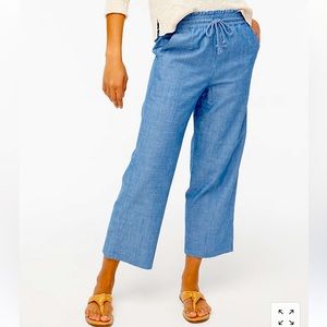 NWT Chambray wide-leg paper-bag pant